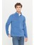 Erkek Indigo Anti-pilling Tüylenme Yapmayan Standart Fit Dik Yaka Soğuk Geçirmez Polar Sweatshirt 1