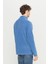 Erkek Indigo Anti-pilling Tüylenme Yapmayan Standart Fit Dik Yaka Soğuk Geçirmez Polar Sweatshirt 5