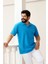 ALTINYILDIZ CLASSICS Erkek Turkuaz %100 Pamuk Kıvrılmaz Polo Yaka Slim Fit Dar Kesim Tişört 1