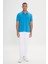 ALTINYILDIZ CLASSICS Erkek Turkuaz %100 Pamuk Kıvrılmaz Polo Yaka Slim Fit Dar Kesim Tişört 6
