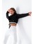 Kadın Kapüşonlu Crop Sweatshirt 3