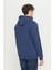 Erkek Lacivert Standart Fit Normal Kesim Içi Polarlı 3 Iplik Kapüşonlu Fermuarlı Sweatshirt Ceket 5