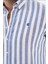 Erkek Regularfit Nakışlı Çizgili %100 Pamuk Gömlek 1