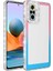 Xiaomi Redmi Note 10 Pro Kılıf Simli ve Renk Geçiş Tasarımlı Lens Korumalı Zıvo Park Kapak-Pembe-Mavi 1