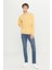 Erkek Hardal Standart Fit Normal Kesim Içi Polarlı 3 Iplik Bisiklet Yaka Pamuklu Sweatshirt 2