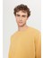 Erkek Hardal Standart Fit Normal Kesim Içi Polarlı 3 Iplik Bisiklet Yaka Pamuklu Sweatshirt 4