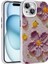 Apple iPhone 14 Kılıf Çiçek Desenli Parlak Taşlı Sert Silikon Zıvo Garden Kapak-Mor 1