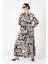 Otantik Desenli Elbise - Siyah 2