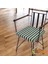 40X40 Yeşil Beyaz Çizgili Su ve Leke Itici Fermuarlı Bağcıklı Sandalye Minderi 5 cm 6