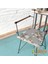 40X40 Çiçek Desenli Açık Kahverengi Saten Fermuarlı Bağcıklı Krem Biyeli Sandalye Minderi 4 cm 4