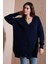 V Yaka Düğmeli Triko Hırka Bayan Hırka 4616031 2