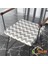40X40 Krem Gri Zikzak Desenli Su ve Leke Itici Fermuarlı Bağcıklı Sandalye Minderi 5 cm 1