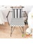 40X40 Krem Gri Zikzak Desenli Su ve Leke Itici Fermuarlı Bağcıklı Sandalye Minderi 5 cm 5