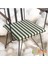 40X40 Yeşil Beyaz Çizgili Su ve Leke Itici Fermuarlı Bağcıklı Yeşil Biyeli Sandalye Minderi 4 cm 1