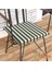 40X40 Yeşil Beyaz Çizgili Su ve Leke Itici Fermuarlı Bağcıklı Yeşil Biyeli Sandalye Minderi 4 cm 3