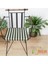 40X40 Yeşil Beyaz Çizgili Su ve Leke Itici Fermuarlı Bağcıklı Yeşil Biyeli Sandalye Minderi 4 cm 4