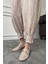 Beli Lastikli Jogger Keten Pantolon- Bej 4