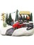 Yılbaşı Temalı Müzikli ve Işıklı Noel Köyü Antik Kırmızı Kamyon Biblo 24 cm 1