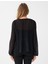 Siyah V Yaka Uzun Kollu Şifon Dokuma Bluz 5