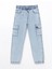 Lcw Kids Indigo Beli Lastikli Erkek Çocuk Kargo Jean Pantolon 3