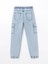 Lcw Kids Indigo Beli Lastikli Erkek Çocuk Kargo Jean Pantolon 4