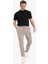 Jogger Fit Cepli Esnek Kumaş Düz Paça Vizon Erkek Pantolon T6317AZ/BG404 4