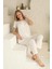23201 Ekru Renk Kadın Lohusa Pijama Takımı 3