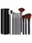 Silindir Makyaj Fırça Seti | Siyah Renk, Profesyonel 12’li Makyaj Fırçası + Taşıma Kutusu 2