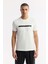 Erkek Ekru Bisiklet Yaka Baskılı Bi-Stretch İnterlok Regular Fit T-Shirt A51Y1002 6