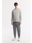 Erkek Gri Bisiklet Yaka Baskılı Bi-Stretch İnterlok Regular Fit Sweatshirt A51Y1204 5