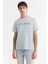 Erkek Gri Bisiklet Yaka Reflektörlü Bi-Stretch İnterlok Regular Fit T-Shirt A51Y1037 6