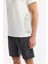 Erkek Beyaz Bisiklet Yaka Baskılı Bi-Stretch İnterlok Regular Fit T-Shirt A51Y1136 6