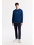 Erkek Regular Fit Lacivert Bisiklet Yaka Baskılı Bi-Stretch İnterlok Sweatshirt A51Y1235 6