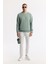 Erkek Mint Yeşil Bisiklet Yaka Baskılı Bi-Stretch İnterlok Regular Fit Sweatshirt A51Y1235 7