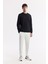 Erkek Siyah Bisiklet Yaka Baskılı Bi-Stretch İnterlok Regular Fit Sweatshirt A51Y1208 7