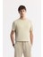 Erkek Bej Beli Lastikli Bağcıklı Soft Touch Örme Regular Fit Şort A51Y3602 6