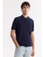 Erkek Lacivert Polo Yaka Rayon Triko Regular Fit T-Shirt A51Y5046 6