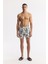 Erkek Ekru Hızlı Kuruyan Baskılı Çantalı Relaxed Fit Relaxed Fit Deniz Şortu A51Y3839 8