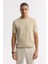Erkek Bej Bisiklet Yaka Rayon Triko Regular Fit T-Shirt A51Y5003 6