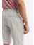 Erkek Gri Beli Lastikli Keten Karışımlı Relaxed Fit Şort B003731 6