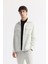 Erkek Beyaz Beli Lastikli Bi-Stretch Chino Slim Fit Pantolon B003033 6