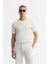 Erkek Beyaz Beli Lastikli %100 Keten Relaxed Fit Şort B003732 7