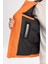Erkek Turuncu Kapüşonlu Su İtici Rüzgar Geçirmez Comfort Fit Şişme Mont B006046 6