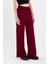 Bordo Yüksek Bel Triko Palazzo Kadın Pantolon 2251 3