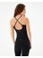 Siyah Indigo Göğüs Pedli, Düz ve Çapraz Ayarlanabilir Askılı, Geri Dönüştürülmüş, Half Crop Büstiyer, Spor ve Fitness Sütyeni, U Yaka Longline Motion Bra 2