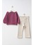 Baskılı Brode Yakalı Kız Çocuk Alt Üst Takım 2