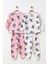 Desenli 2'li Kız Çocuk Pijama Takımı 1