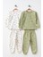 Desenli 2'li Kız Çocuk Pijama Takımı 1