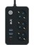Akım Korumalı Priz, 3x Priz Soketi, 2x USB Girişi, 1x Type-C Girişi, Tasarruflu Uzatma Kablosu, Çocuk Korumalı Adaptör (2 Metre) 2