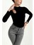 Omuz Pencere Detaylı Buzzy Kumaş Bodysuit 4